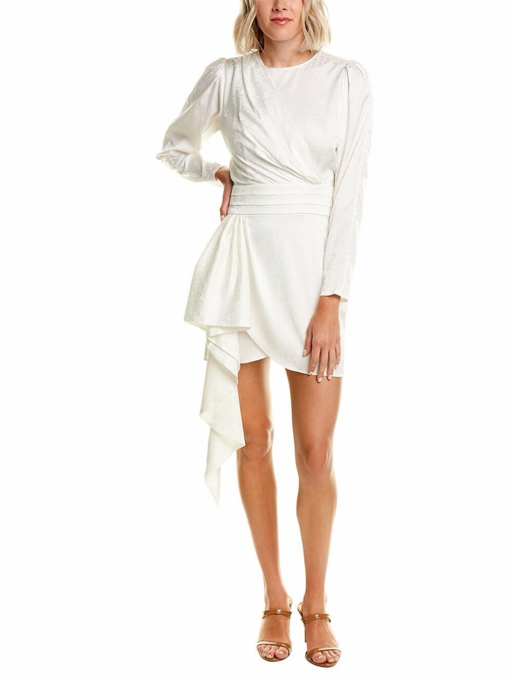 Ronny Kobo Santana White Mini Dress Long Sleeve Size Medium Bridal
